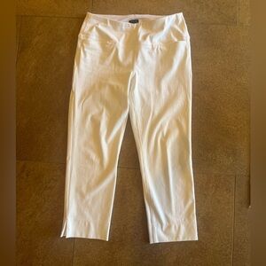 J Jill Wearever Cropped White Pull-On Dress Pants